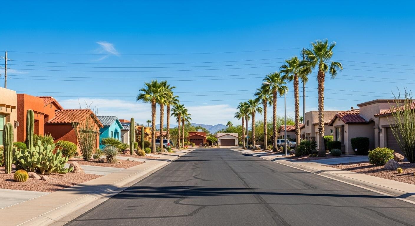 North Valley Albuquerque real estate with mature trees and large residential properties